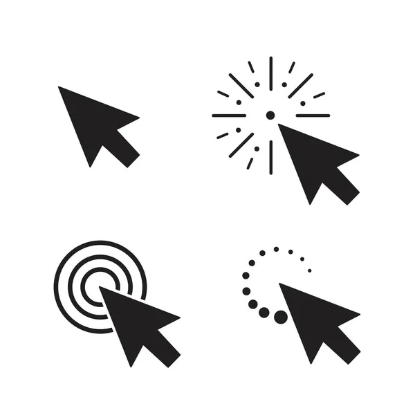 Conjunto de iconos de cursor modernos planos — Vector de stock