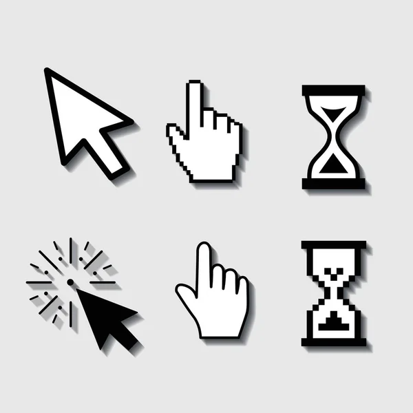 Set of flat modern cursor icons — Stock Vector