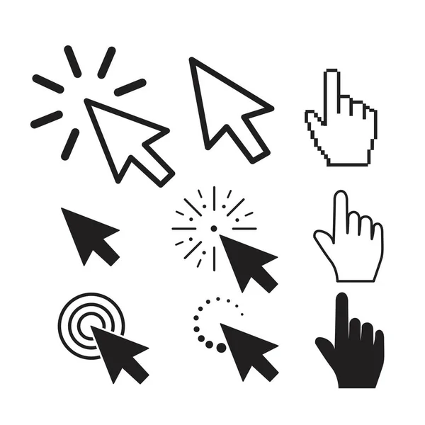 Conjunto de iconos de cursor modernos planos — Vector de stock