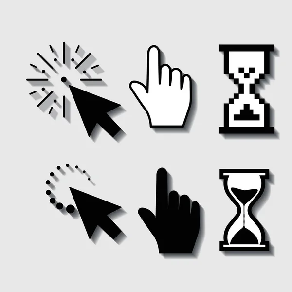 Set of flat modern cursor icons — Stock Vector