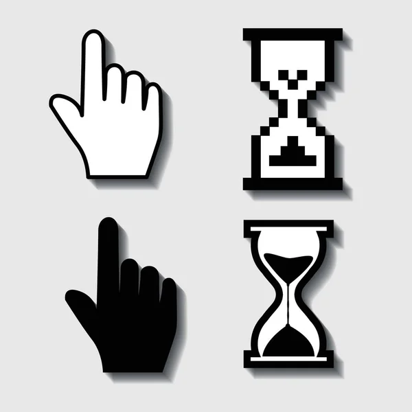 Conjunto de iconos de cursor modernos planos — Vector de stock