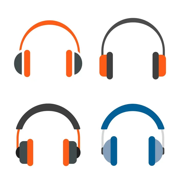 Auriculares icono símbolo ilustración conjunto — Vector de stock