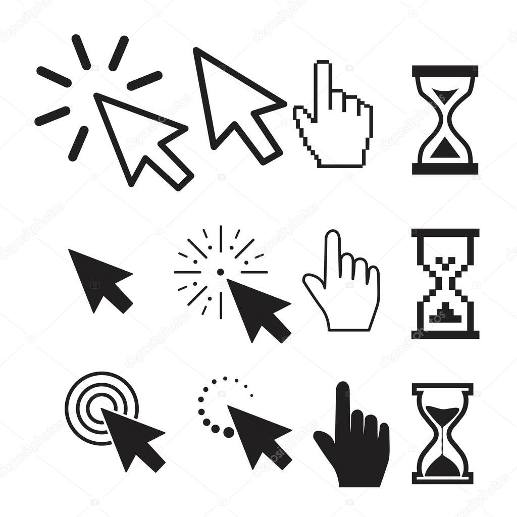 Set of flat modern cursor icons