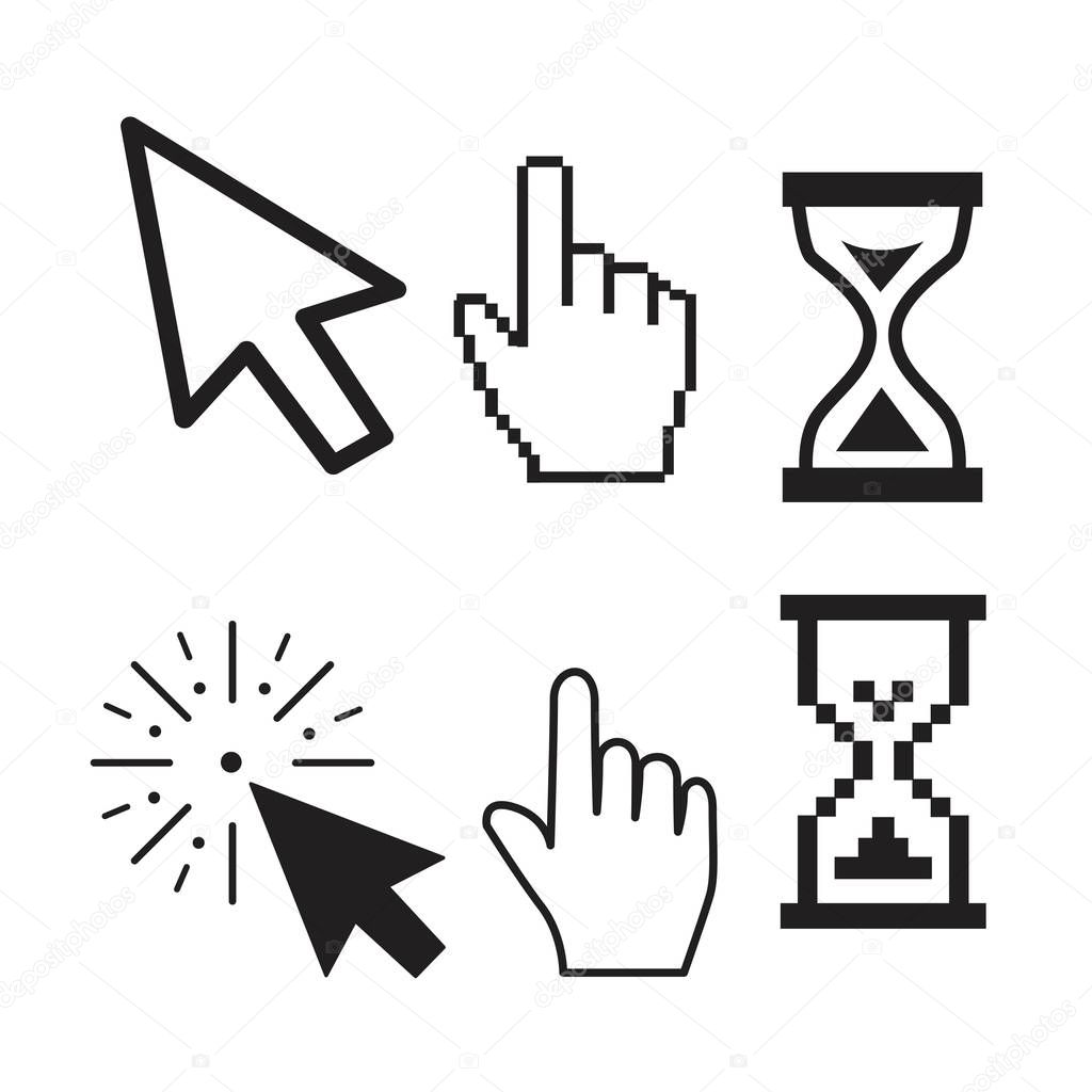 Set of flat modern cursor icons