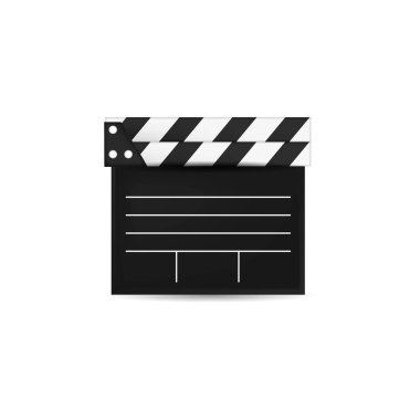 3D gerçekçi film Klaket kurulu yaratıcı vektör Illustration. Sanat tasarım sinema arduvaz kurulu şablonu.