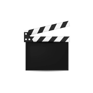 3D gerçekçi film Klaket kurulu yaratıcı vektör Illustration. Sanat tasarım sinema arduvaz kurulu şablonu.