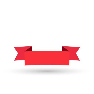 Beyaz arka plan üzerinde izole kırmızı kurdela