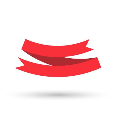 Beyaz arka plan üzerinde izole kırmızı kurdela