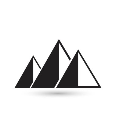 Siyah Piramitler Mısır simgesi. Turizm siyah Piramitler Mısır basit Illustration