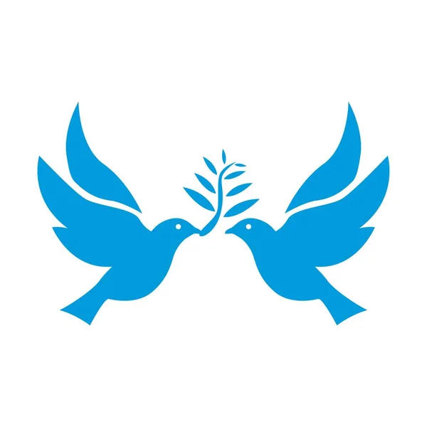 Вектор голубя. Изолированная синяя икона — стоковый вектор