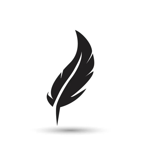 Feather icon geïsoleerd op witte achtergrond — Stockvector