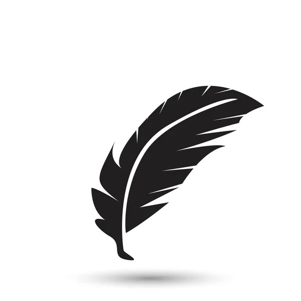 Feather icon geïsoleerd op witte achtergrond — Stockvector
