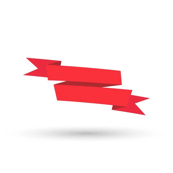 Nastri rossi isolati su sfondo bianco — Vettoriale Stock