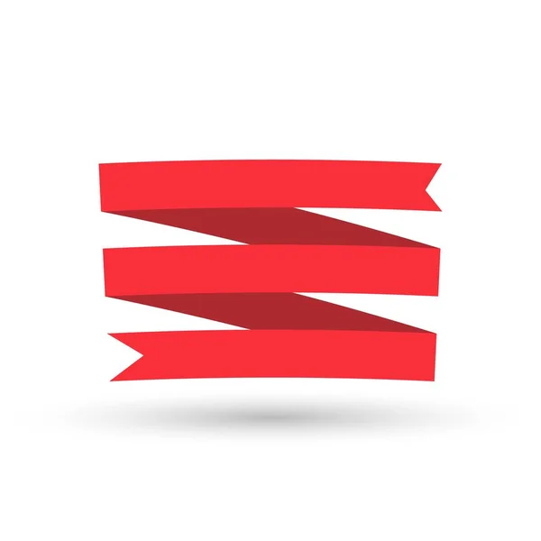 Beyaz arka plan üzerinde izole kırmızı kurdela — Stok Vektör