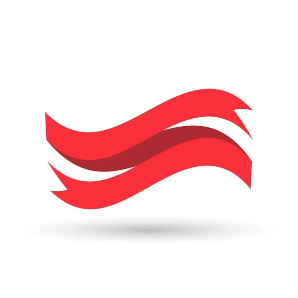 Červené stužky izolovaných na bílém pozadí — Stockový vektor