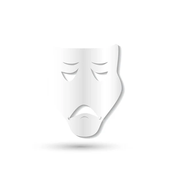 Tiyatro sembolü gülüyor ve ağlayan maske çizimi — Stok Vektör