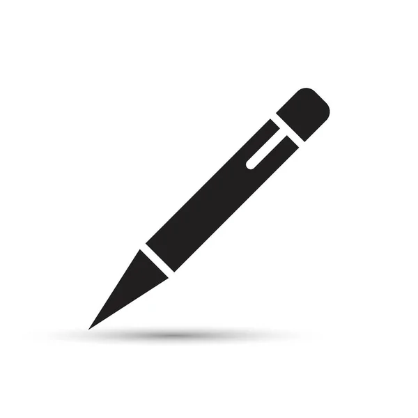 Ilustração do ícone da caneta. Estilo de design plano — Vetor de Stock