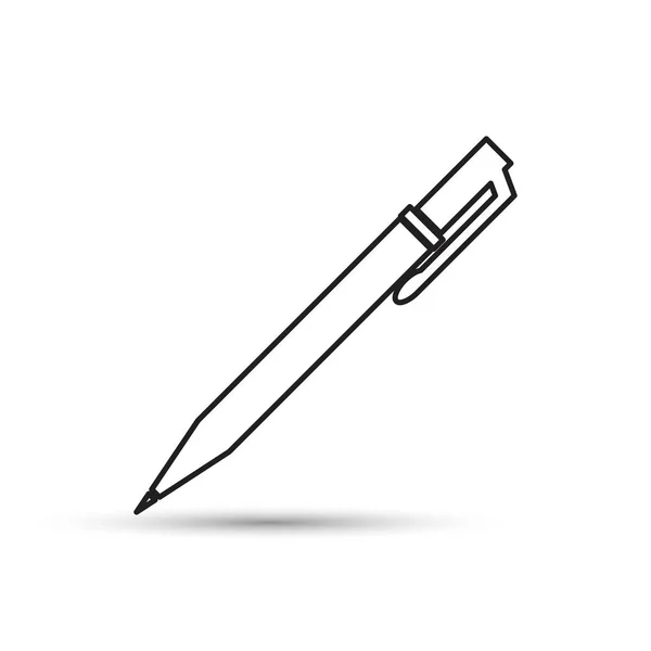Illustratie van het pen pictogram. Platte ontwerp stijl — Stockvector