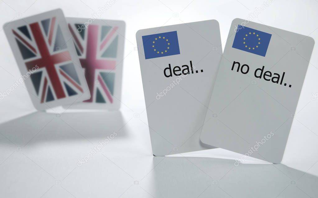 British and European playing cards with deal and no deal cards