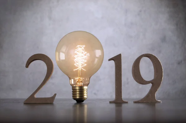 2019 wooden blocks with light bulb