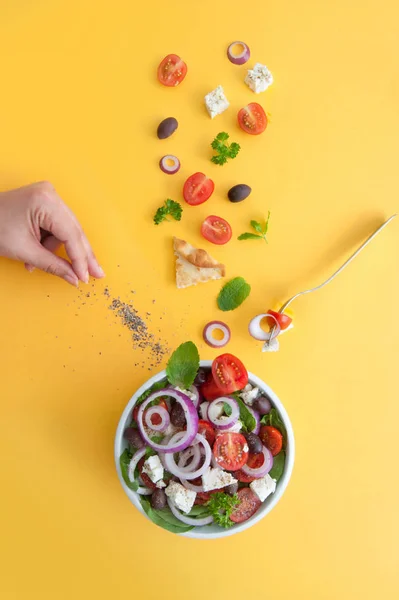 건강 한 그리스 샐러드 — 스톡 사진