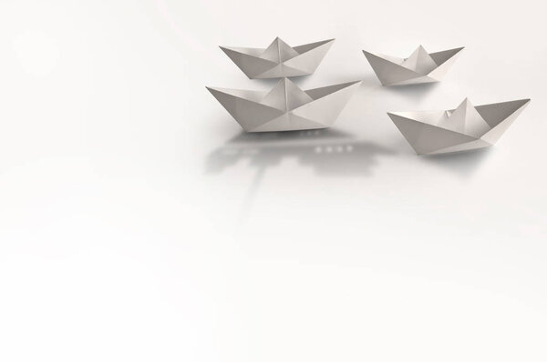 Paper boat leadership concept