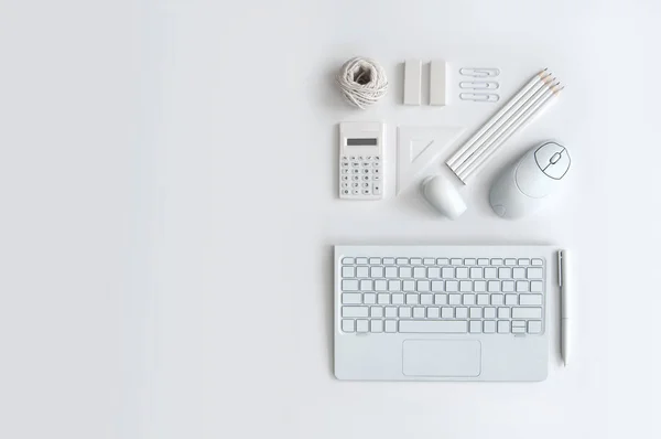 Fond de bureau papeterie minimaliste — Photo