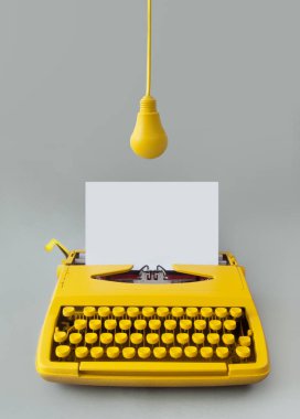 Vintage typewriter, creativity, new idea clipart
