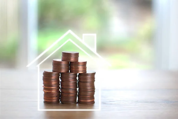 House real estate coins icon — Stock Photo, Image