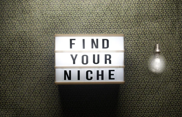 Find Your Niche Light Box — Stock Photo, Image