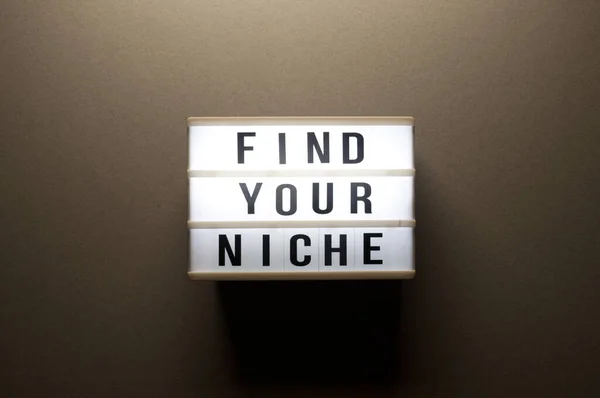 Find Your Niche Message Light Box — Stock Photo, Image