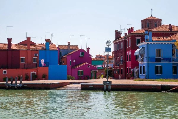 Светлый День Остров Бурано Венецианской Лагуне — стоковое фото