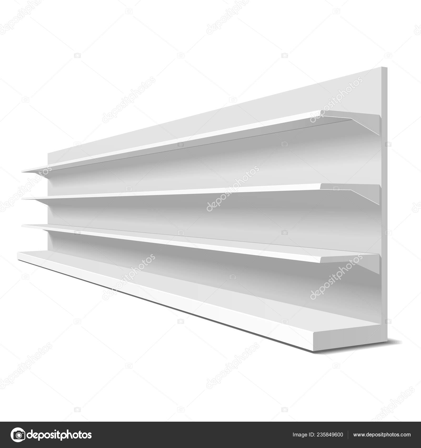 Download Blank Empty Showcase Display With Retail Shelves. 3D. Side ...