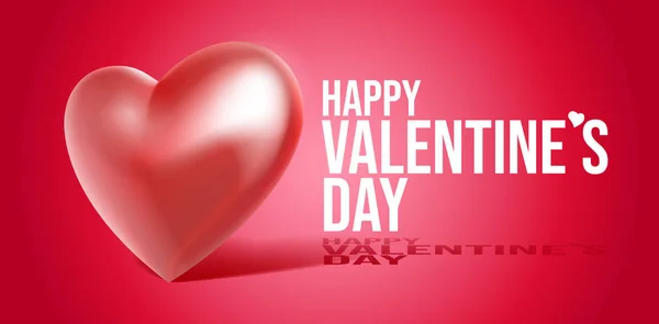 Valentin-nap 3d szív háttér Banner. Piros, fehér, rózsaszín. Képeslap, szerelem üzenet vagy üdvözlés kártya hely, a szöveg. Készen áll a Design, reklám. Vektoros illusztráció. Eps10 — Stock Vector