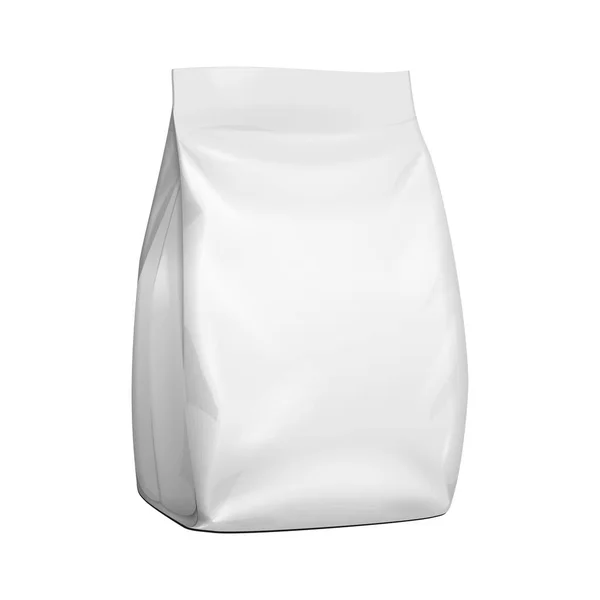 Saco de saqueta de lanche de bolsa de pé em branco. Prepara-te, Template. Ilustração Isolado em fundo branco. Pronto para o seu design. Embalagem do produto. Vetor EPS10 — Vetor de Stock