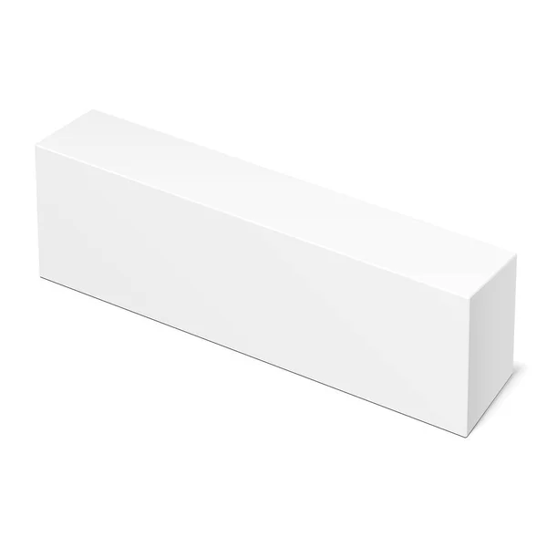 模拟产品纸板塑料包装盒。在白色背景中隔离的插图。模拟模板, 为您的设计做好准备。向量 eps10 — 图库矢量图片