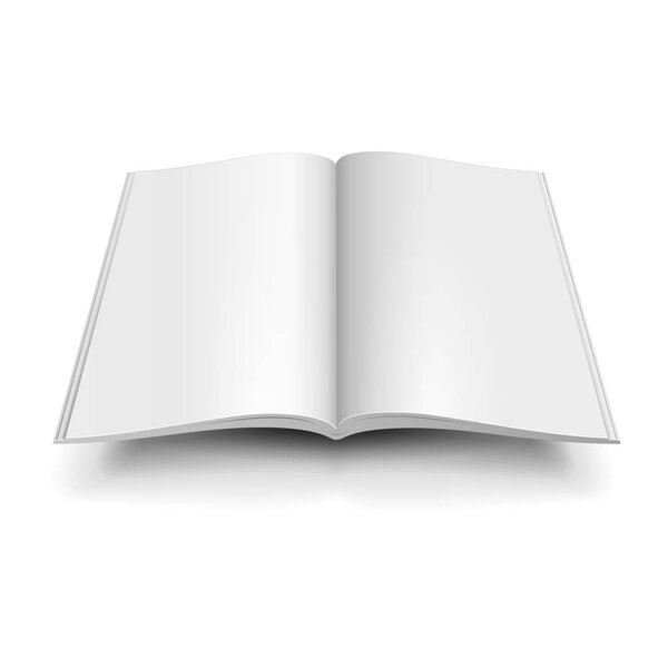 Mockup Blank Open Magazine, Book, Booklet, Brochure, Fashion. Иллюстрация изолирована на белом фоне. Составьте шаблон Ready для вашего дизайна. Вектор S10
