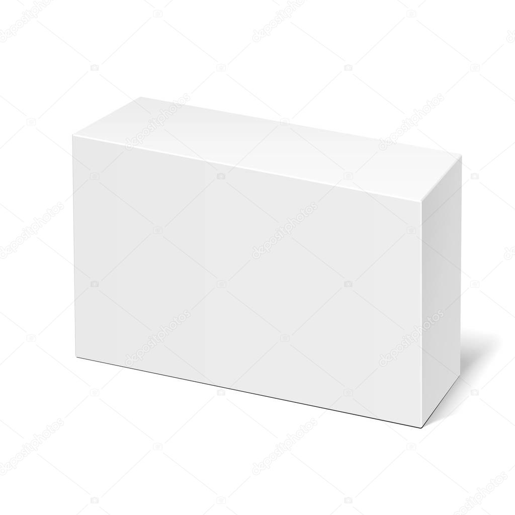 Mockup Product Cardboard Plastic Package Box. Illustration Isolated On White Background. Mock Up Template Ready For Your Design. Vector EPS10