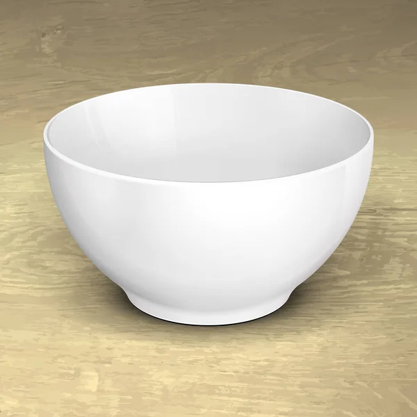 White Empty Bowl Cup Plate Food Porcelain, Ceramics, Plastic Container Зберіться за шаблон. Ілюстровано на білому тлі. Готовий до свого задуму. Запаковування продуктів. Вектор Епс10 — стоковий вектор