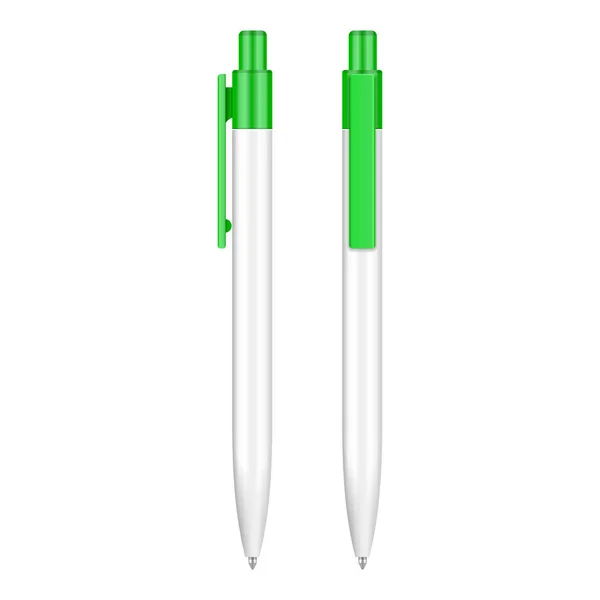 Green Ballpoint Pen, Pencil, Marker Set of Corporate Identity and — стоковый вектор