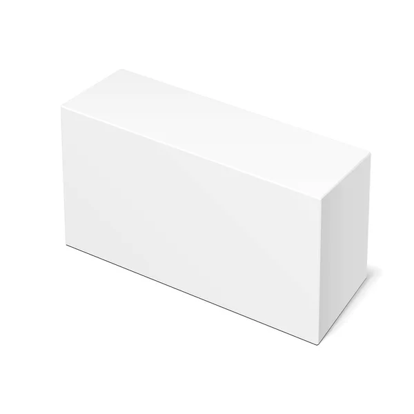 Макет продукту Картонна пластикова упаковка коробка. Ілюстрація ізольована на білому тлі. Зробити шаблон готовим для вашого дизайну. Вектор EPS10 — стоковий вектор