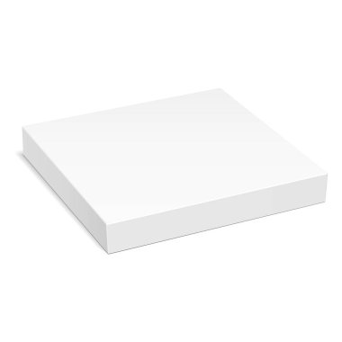 Mockup ürün karton plastik ambalaj kutusu. İllüstrasyon izole beyaz arka plan üzerinde. Şablon hazır tasarımınız için alay. Vektör Eps10