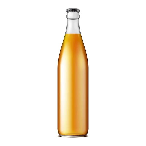 Copo de limonada de cerveja Cola Clean Bottle Yellow Brown. Refrigerante Carbonatado. Modelo Mock Up. Ilustração Isolado em fundo branco. Pronto para o seu design. Embalagem do produto. Vetor EPS10 — Vetor de Stock