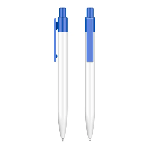 Modrý kuličkovým perem, tužka, sada značek Firemní identita a — Stockový vektor