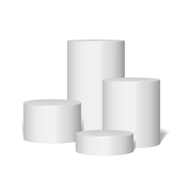 White Round Stage Podium Aislado sobre fondo blanco. Pedestal 3d. Ilustración vectorial. Listo para tu diseño. Publicidad de productos. Vector EPS10 Vectores De Stock Sin Royalties Gratis