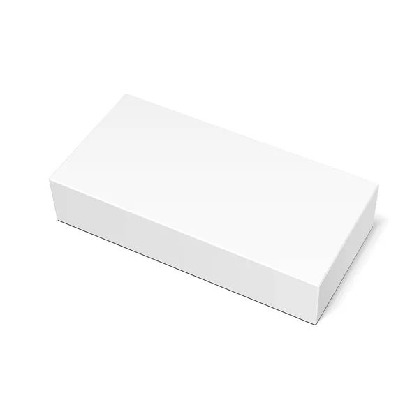 模拟产品纸板塑料包装盒。在白色背景中隔离的插图。模拟模板, 为您的设计做好准备。向量 eps10 — 图库矢量图片