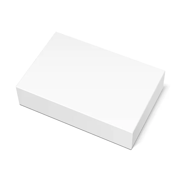 Scatola di plastica del cartone del prodotto di Mockup. Illustrazione isolata su sfondo bianco. Falsificare il modello pronto per il vostro disegno. Vettore EPS10 — Vettoriale Stock