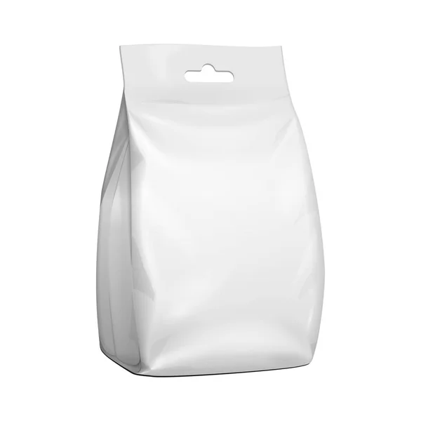 Mockup Blank Stand Up Pouch Snack Sachet Bag. Prepárate, Plantilla. Ilustración Aislado sobre fondo blanco. Listo para tu diseño. Embalaje. Vector EPS10 — Vector de stock