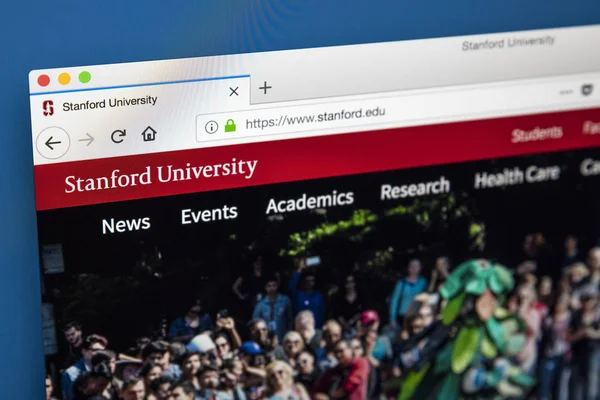 Londra, İngiltere - 17th Mayıs 2018: Stanford Üniversitesi - Stanford, California, 17 Mayıs 2018 üzerinde bir özel araştırma Üniversitesi resmi web sitesi ana sayfası.