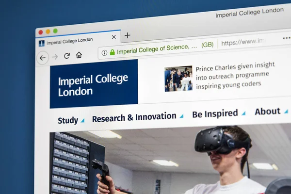 Londra, İngiltere, 17th Mayıs 2018: Resmi ana web sitesi Imperial College London - bir kamu araştırma Üniversitesi için Londra'da, 17 Mayıs 2018 üzerinde bulunan.